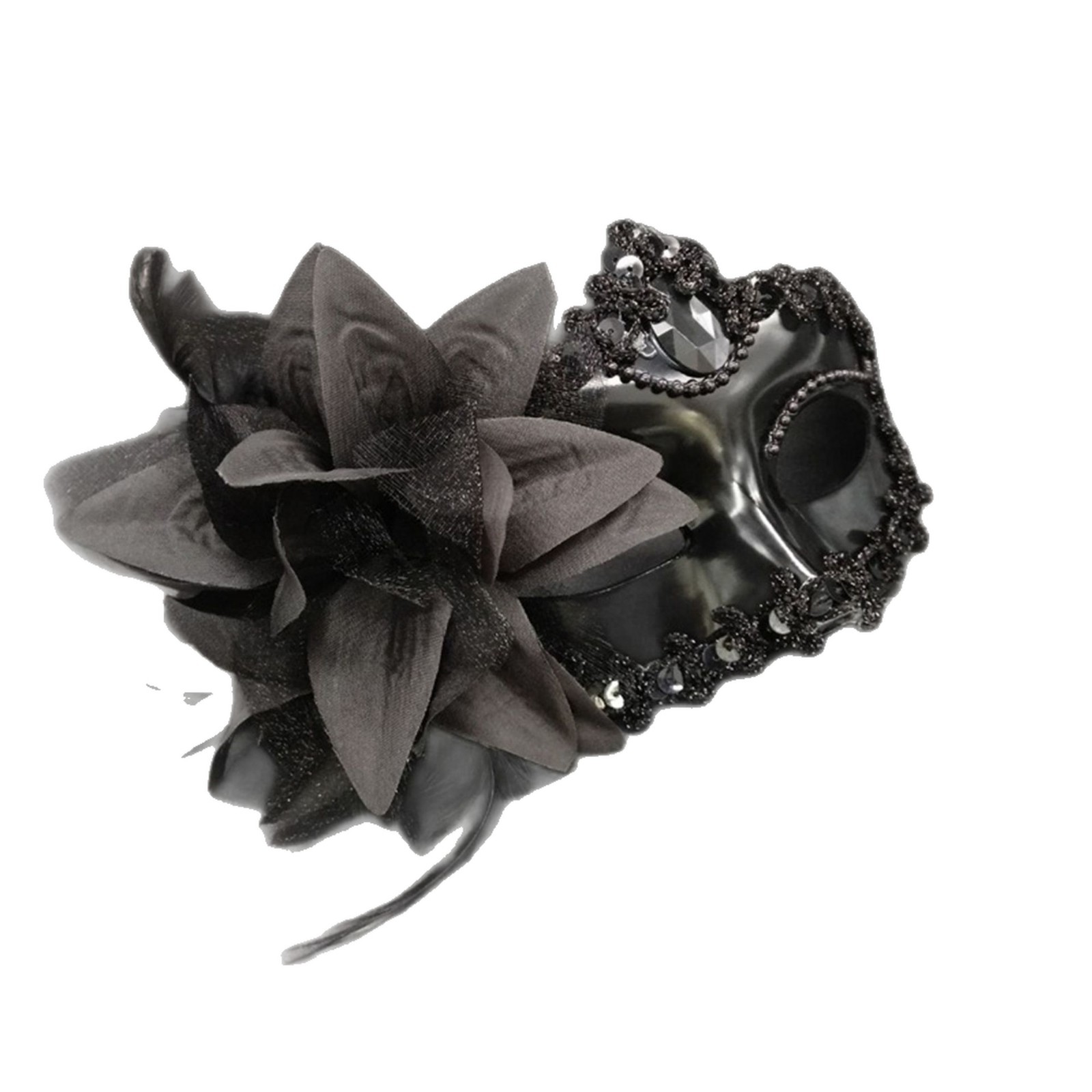 Amazon venta caliente lirio galvanizado pintura lateral flor veneciana princesa máscara de baile punta máscara de mitad de cara