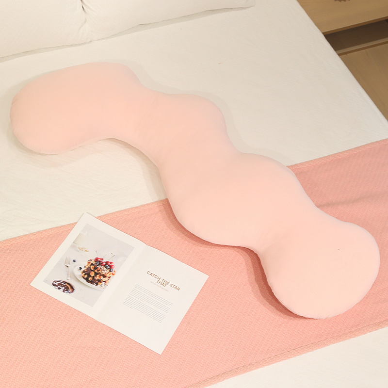 Verano frío ondulado almohada de barra larga para niñas y niños cama lateral almohada de pierna muñeca grande desmontable y lavable