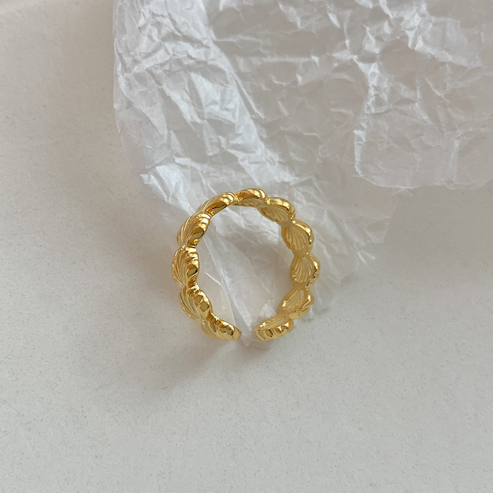 Adjustable Open Band Ring Geometric Shell Style For Women_voghion.com