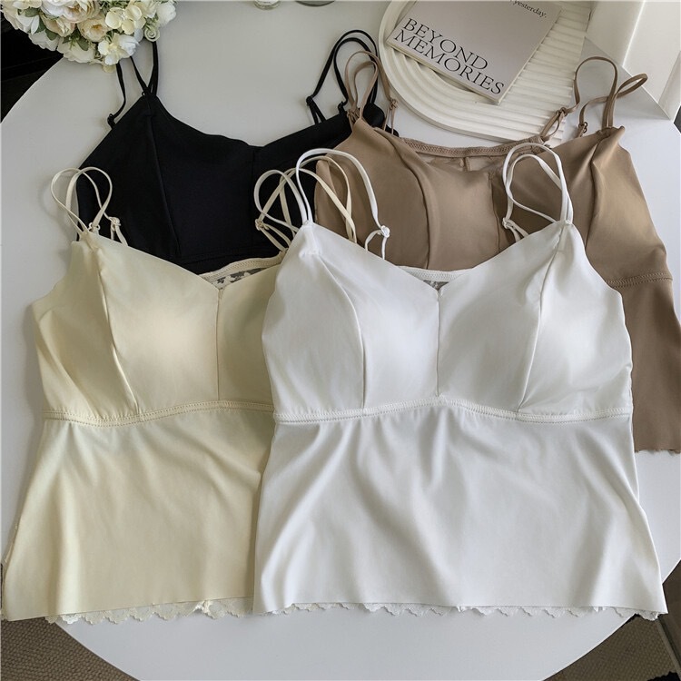 H335#2024 Summer Lace Sexy Pure Desire Sling Lingerie Outer Wear with Chest Pad Beauty Back Base Jacket
