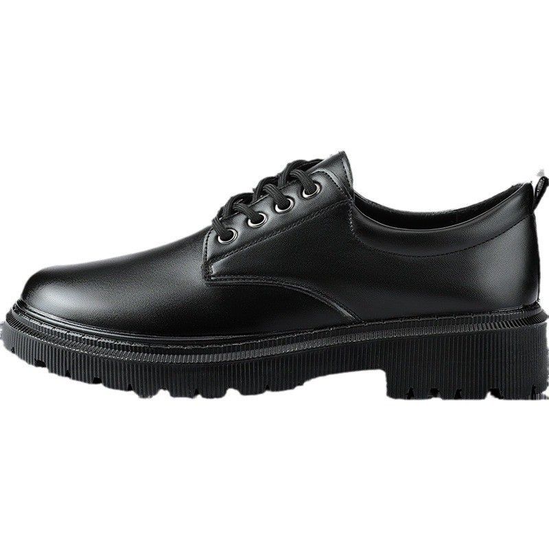 Zapatos de cuero para hombre, estilo británico, informales, con suela blanda, transpirables para todas las estaciones, formales para negocios, negros, que aumentan la altura, ideales para novios. image 7