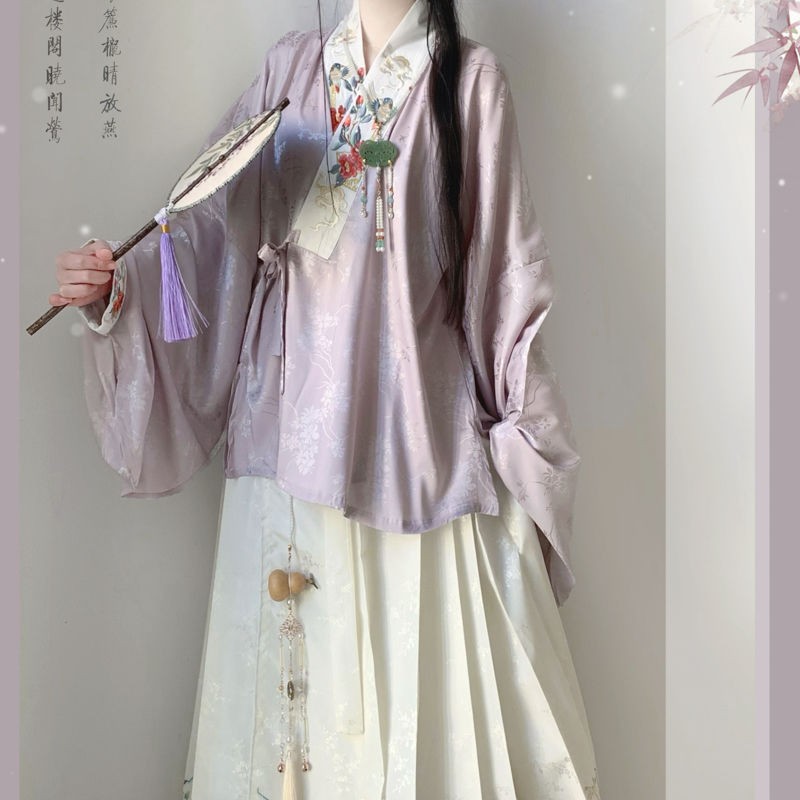 成人女原创泠泠玉茗明制汉服女中国风对交穿交领短衫马面裙春季款-阿里巴巴
