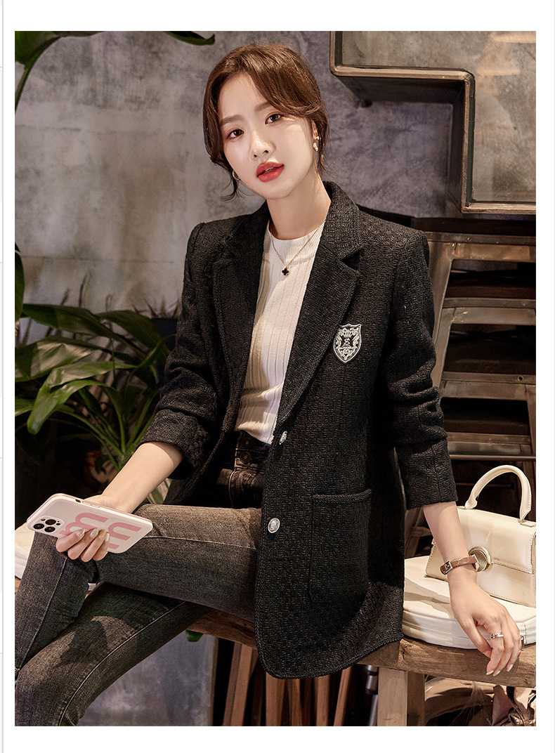 Trendy Plaid Blazer 2022 New Slim Fit Fashionable Little Style Elegant Goddess Casual Versatile Jacket_ecoleips.com