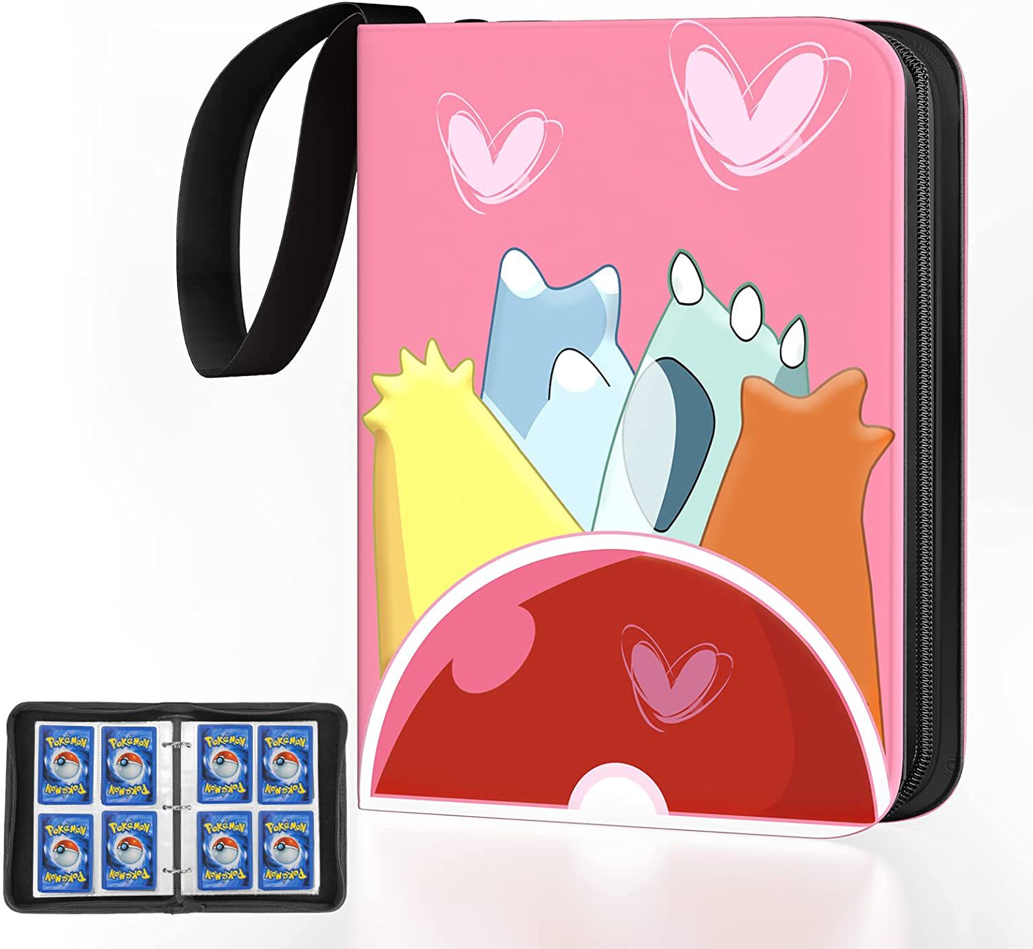 Amazon popular libro de tarjetas de bebé mágico 4 rejilla 9 rejilla libro de colección de tarjetas de cremallera PU de hojas sueltas Bao Ke Meng libro de tarjetas