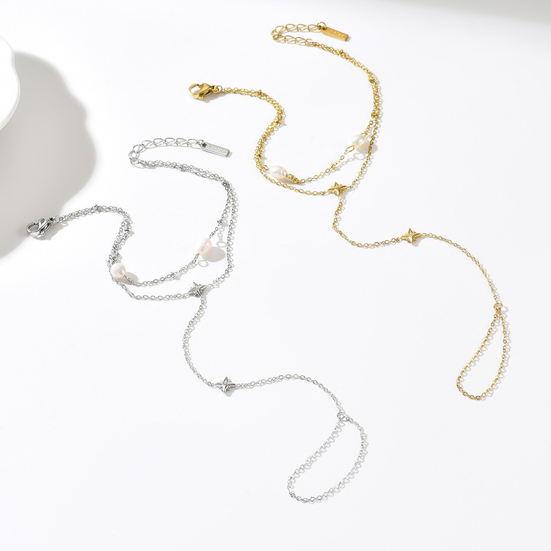 Light Luxury Niche Finger Chain for Women, 2026 New Model, High-End Double-Layer Chain with Diamond-Encrusted Pearl Ring, Versatile Jewelry