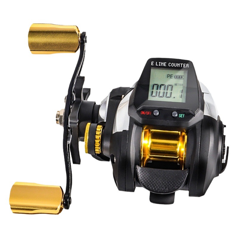Pantalla digital transfronteriza rueda de gota de agua que carga pantalla grande Carretera Rueda asiática alarma lanzando Rueda de varilla pesca línea magnética anti-explosión línea de pesca