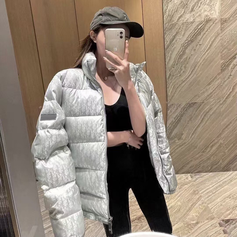 欧美风老花字母满印提花羽绒服白鸭绒立领羽绒外加厚套男女冬季潮|undefined