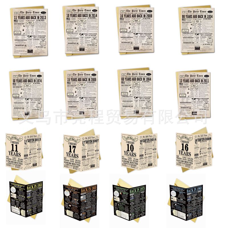 Amazon Explosions Cross-border Greeting Card Birthday Poster Anniversary One-year-old Card Valentine's Day Factory Outlet