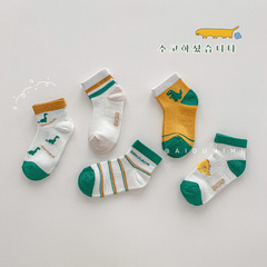 2024 Children's Socks Spring and Summer Cartoon Dinosaur Cotton Socks Summer Thin Breathable Mesh Socks for Boys and Girls Baby Socks