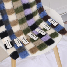 小众毛茸茸条纹窄版小围巾氛围感百搭个性y2k女韩系叠穿辣妹装饰