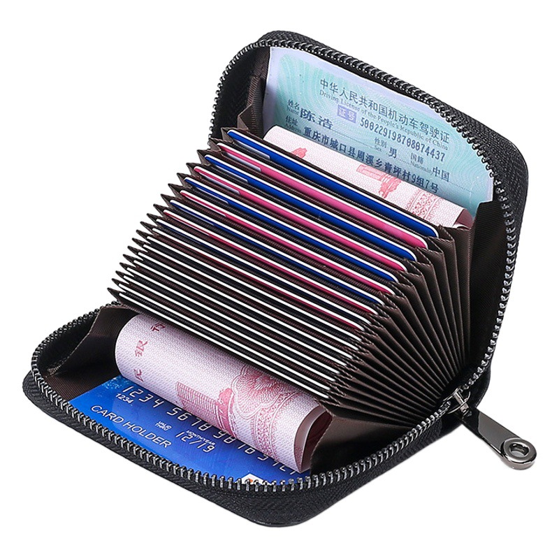 RFID anti-theft brush organ card bag men and women card holder card bag multi-functional zipper small wallet driver's license bag