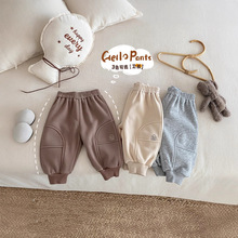 儿童加绒运动裤0-5岁冬季韩国童装男童简约加厚卫裤宝宝裤子AK515