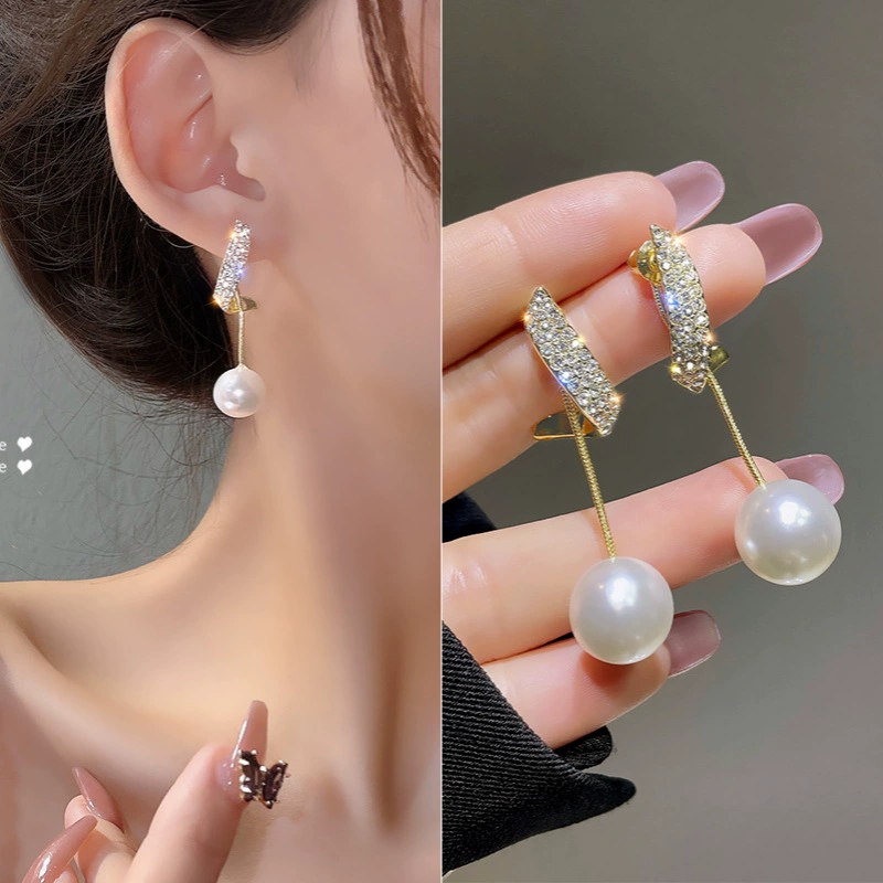 Серьги, серебряные иглы, стиль Шанель, серебро 925 пробы, легкий роскошный стиль, высококачественный стиль