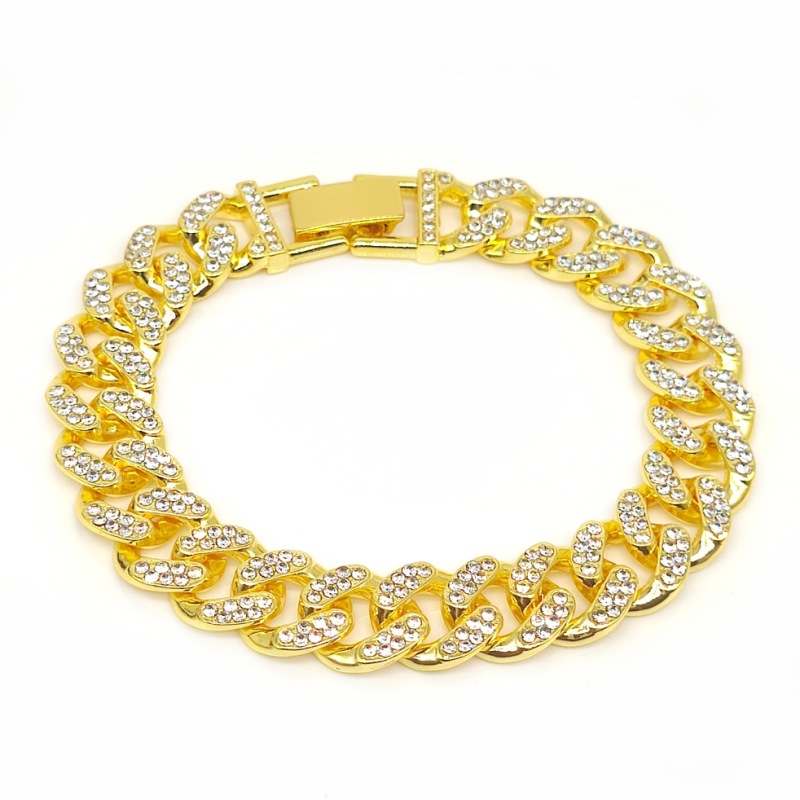 450g Weight Rhinestones Inlay Material Original Design Solid Color Alloy Inlay Rhinestones Unisex Necklace