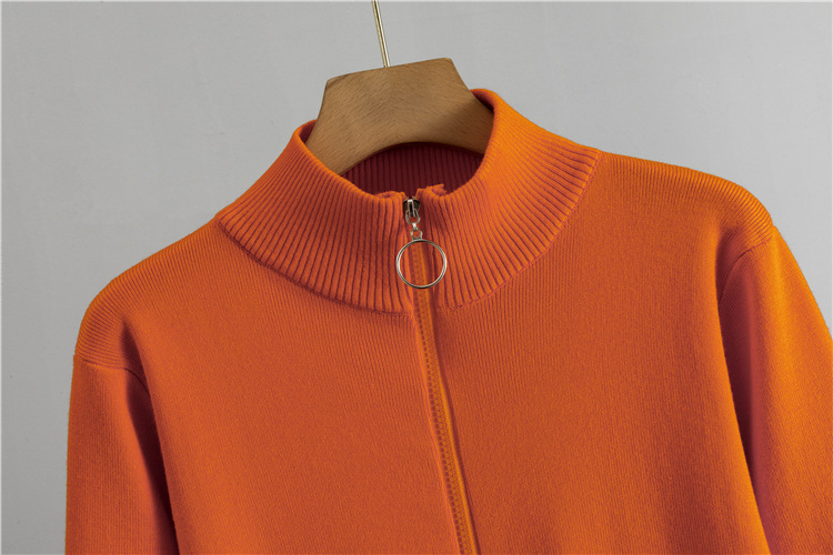 Cross-border French-style Zippered Fashion Suit For Women, 2026 Spring Autumn New Knit Cardigan And Wide-leg Pants_ecoleips.com