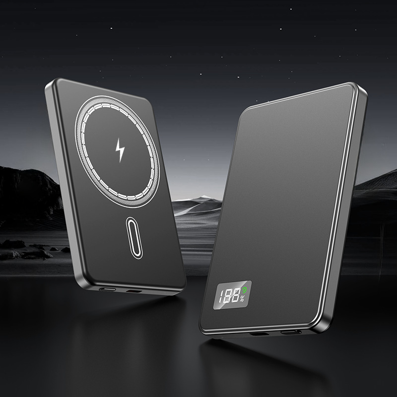 Nueva tarjeta adhesiva banco de energía móvil portátil magsafe carga rápida banco de energía inalámbrico de succión magnética ultrafina 10000mAh