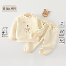 婴儿衣服秋冬加绒加厚A类小孩衣服一岁男女宝宝小童套装安阳童装