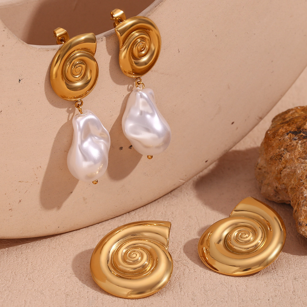 15g Weight 316L Stainless Steel Ear Needle Material 18K Gold Plated Plating Material Drop Earrings, Ear Studs Classification 1 Pair Quantity Holiday, Daily Occasion 316L Stainless Steel Material Geometric Pattern All Seasons Season Women's Gender Retro, Simple Style Style Waterproof Non Tarnish, Surgical Steel, Plating Craft 18K Gold Plated 316L Stainless Steel Geometric Waterproof Non Tarnish Surgical Steel Retro Simple Style Drop Earrings Ear Studs For Women's 4