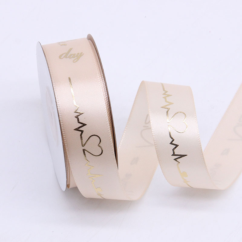 Ribbon de regalo del día de la diosa Día de la mujer Caja de regalo del día de la diosa Embalaje de flores Ribbon de estampado de 8 puntos Ribbon