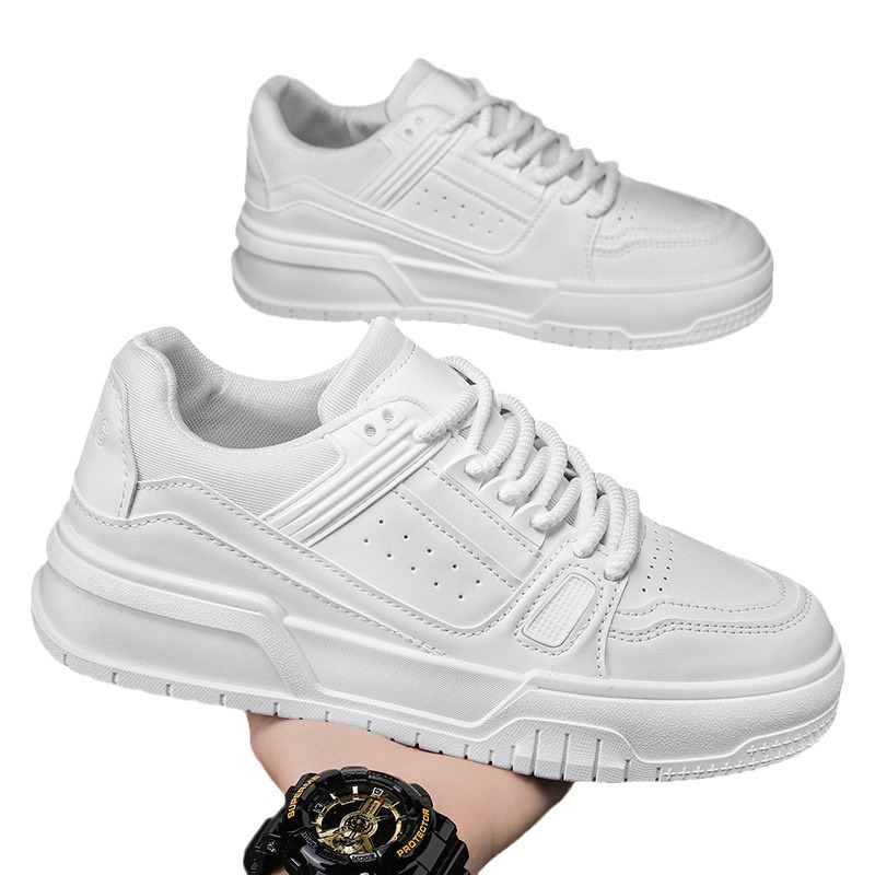 Zapatos de hombre primavera y otoño diseño de nicho zapatos de deporte negros puros casuales de todo fósforo deportes juveniles plataforma aumento pan zapatos de moda