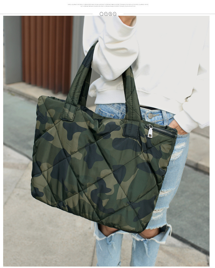 2024 New Fashion Korean Edition Space Cotton Women's Nylon Fabric Ultra Light Crossbody One Shoulder Tote Mother and_voghion.com