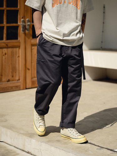 TRS Men's Wear | 25SS Japanese-Style Hidden Zipper Loose-Fit 3D Silhouette Micro-Tapered Chino Casual Pants for Men