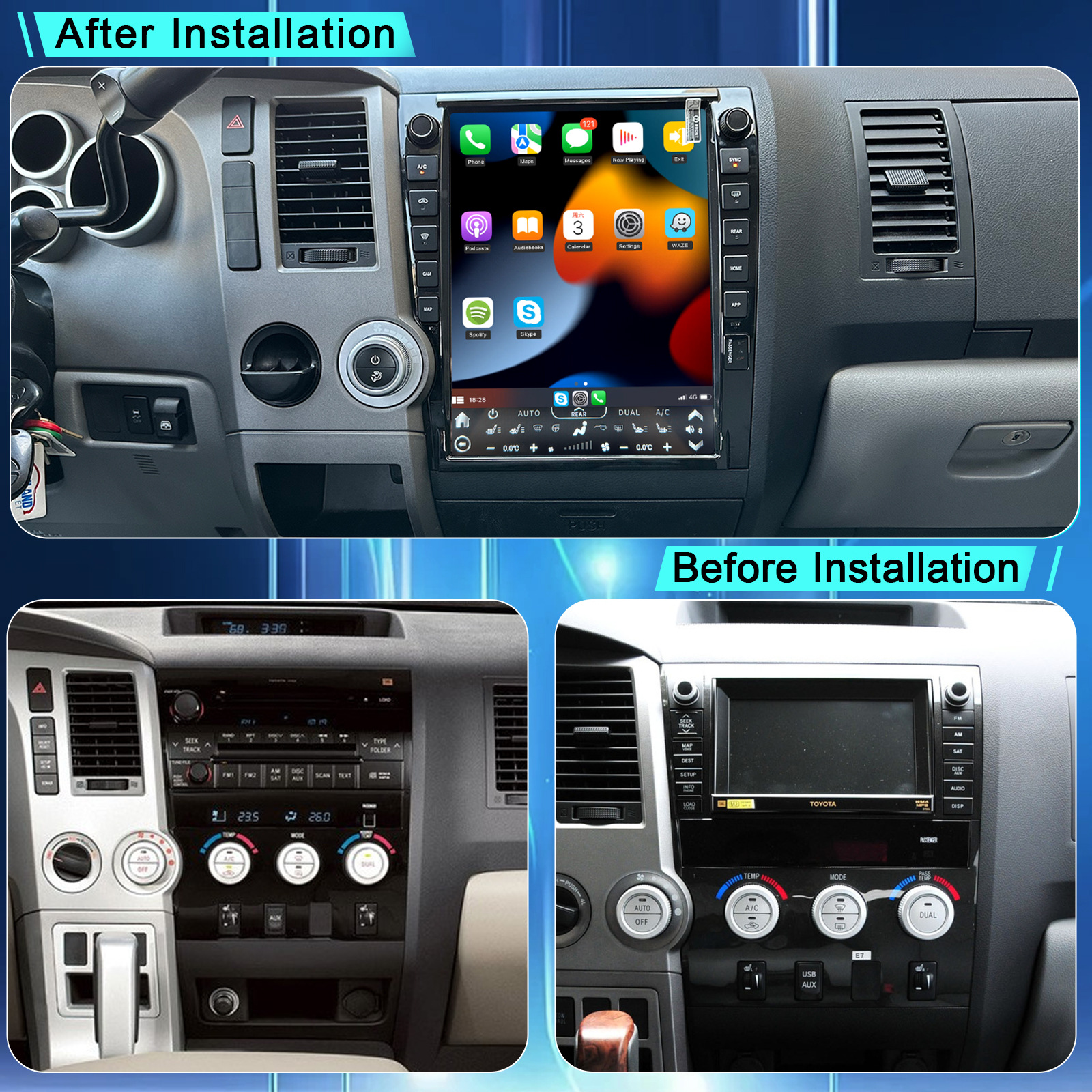 12.1Inch Tundra/Sequoia 2007-2013 Car Audio and Video Intelligent Navigator Car Gps Android Navigation