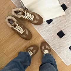 休閒復古厚底德訓鞋女2024新款秋季輕便厚底學生美式百搭板鞋