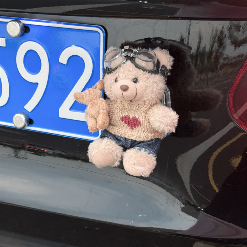 車のトレーラーテールペンダント漫画かわいいクマの尻尾お尻人形装飾ステッカー車の外側のトランク人形|undefined