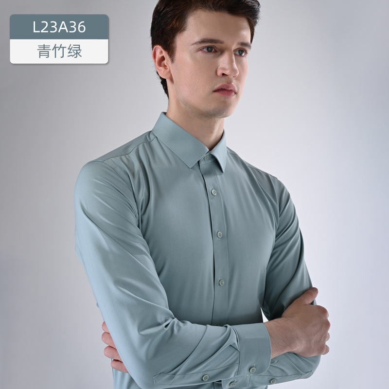 Camisa de Manga Larga de Fibra de Ajenjo para Hombre, Antibacteriana y Sin Planchado image 11