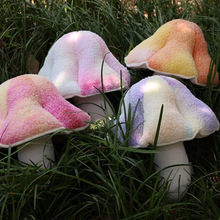 跨境幻彩小蘑菇抱枕毛绒玩具玩偶可爱儿童节礼物家居装饰靠枕批发