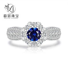 慕景珠寶2023新款S925銀日常精緻小巧50分花苞戒指女時尚百搭名媛