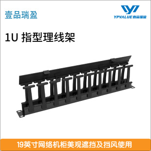 Metal Black Thickeneded Network Finger Cable Management Rack Cabinet Patchwork Rack 1u2u Rack Type Cable Management with Cover