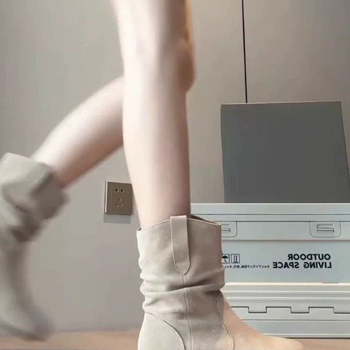牛皮版~内增高复古短靴女2025秋冬西部马丁靴圆头短筒勃肯堆堆靴|undefined
