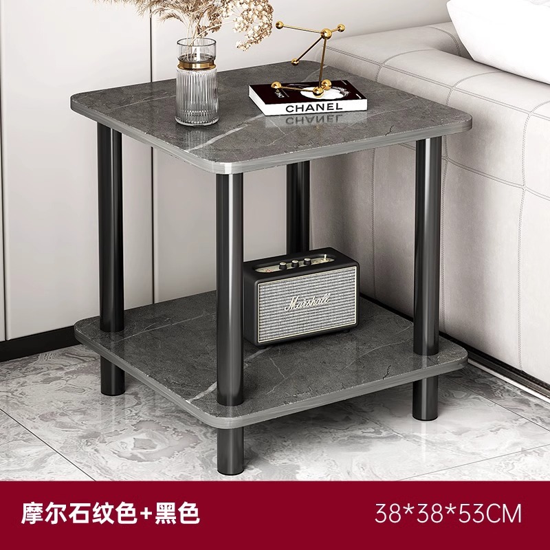 Mesa de té simple, mesa creativa moderna, mesa cuadrada simple, gabinete de sofá, gabinete de cabecera doméstico, estante de almacenamiento