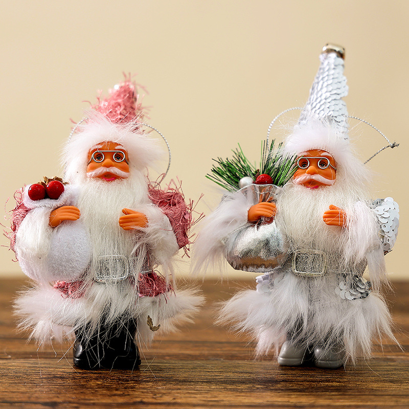 Cross-border Christmas tree pendants, atmosphere decoration supplies, elderly doll ornaments, children's gifts, 5-inch silicone dolls