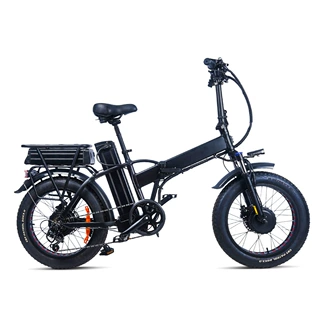 胖轮胎电动车折叠便携20X4.0双电池双电机前后驱动雪地沙滩Ebike