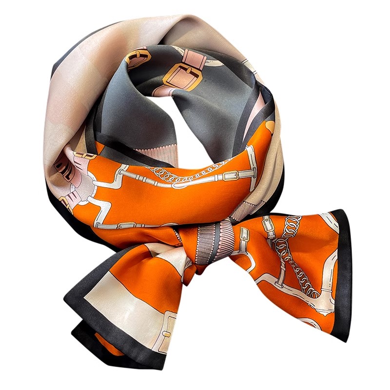 Women's Pure Silk Long Scarf - Premium Spring Accessory For Coats, Mulberry Silk Neck Tie Ribbon - Thumbnail 5