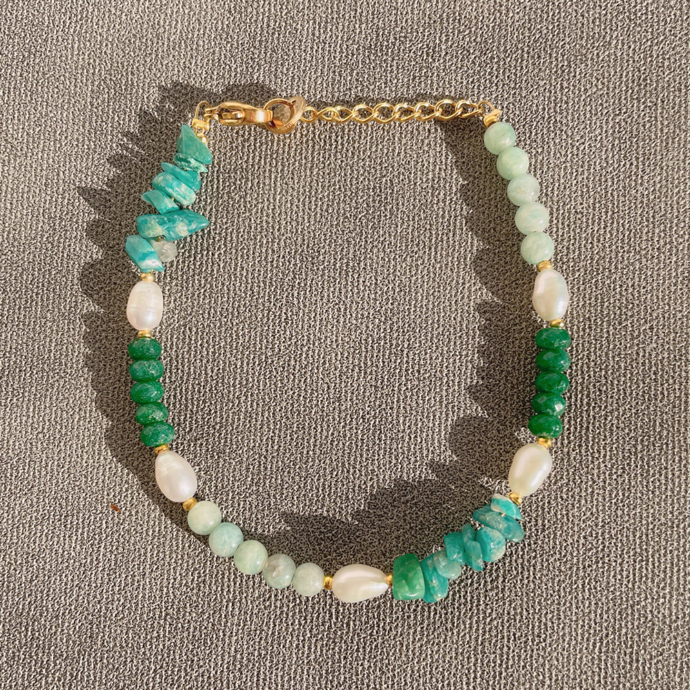 Fashion Irregular natural stone Titanium Steel Patchwork Bracelets 1 Piece