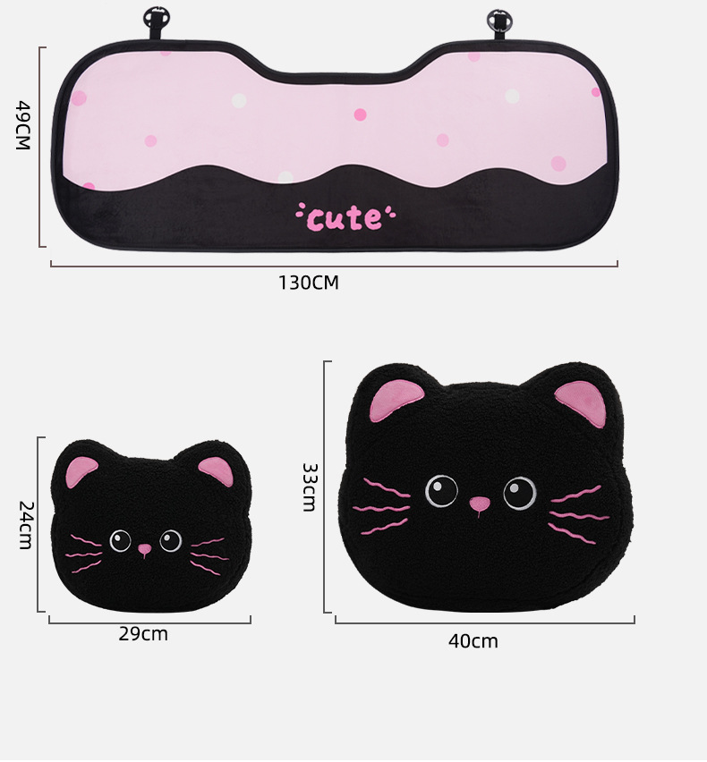 Summer Car Cushion Cute Bow Cat Car Comfortable Breathable Cushion Creative Cartoon Car Seat Cover