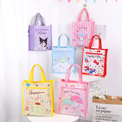New Oxford cloth double layer tutoring bag art bag cute cartoon print student portable tutoring bag