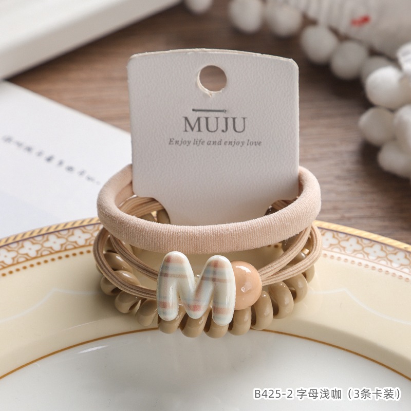 [Carga de tarjeta] sensación de alto nivel coreano de cabello de código de barras de moda de alta elasticidad de cabello anillo de cabello correa de cola de caballo