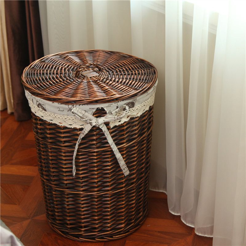 Dirty Clothes Basket Rattan Storage Basket Large Dirty Clothes Basket with Lid Dirty Clothes Basket Hot Pot Restaurant Restaurant