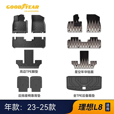 Goodyear full TPE car floor mats are Universal Foot Pad - high-end-injection-molded-23-25-modelsl8-high-sided-full-tpe-11-piece-set-starry-night-blanket-black