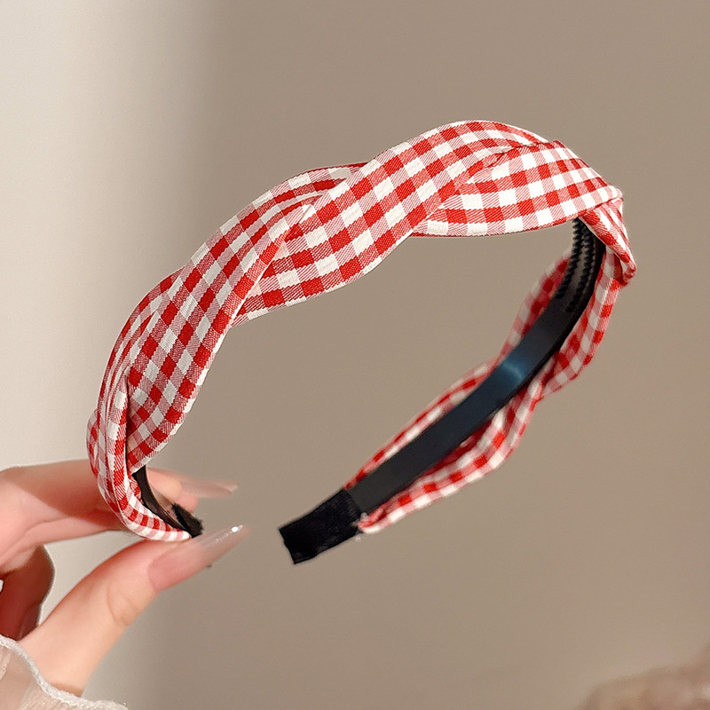 Diadema superior de cráneo alto para mujer 2025 nuevo estilo francés pequeño fragancia horquilla tocado temperamento ancho ancho diadema de presión lateral