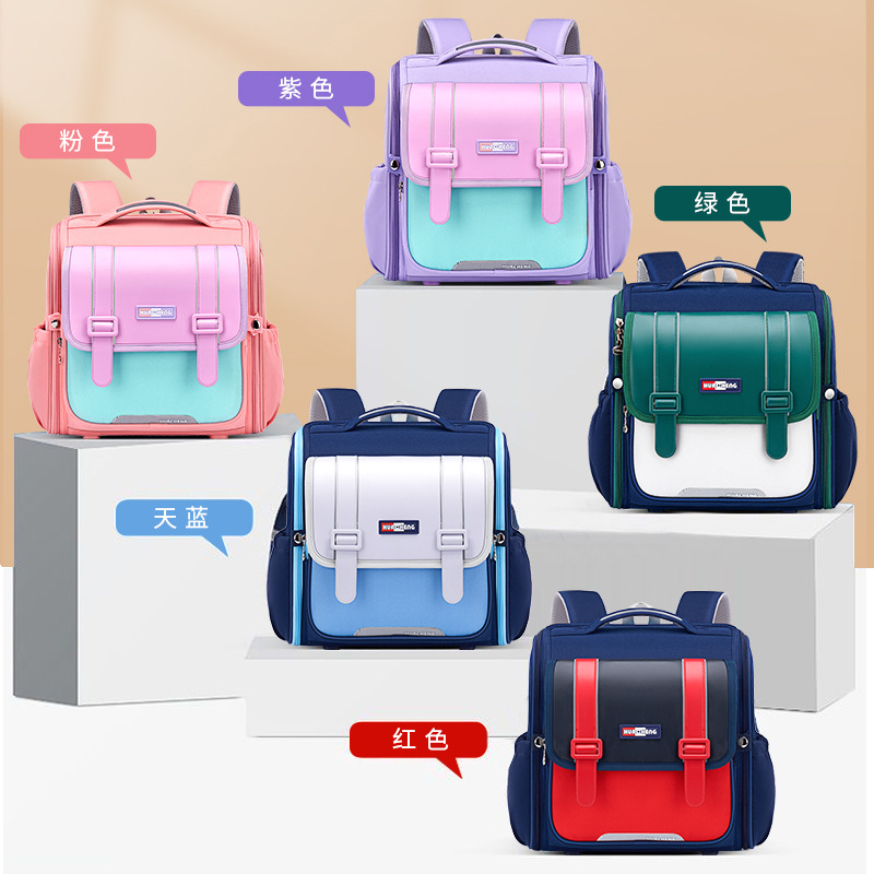 2022 pupil new pattern schoolbag British style Lightening capacity children Backpack Printing logo