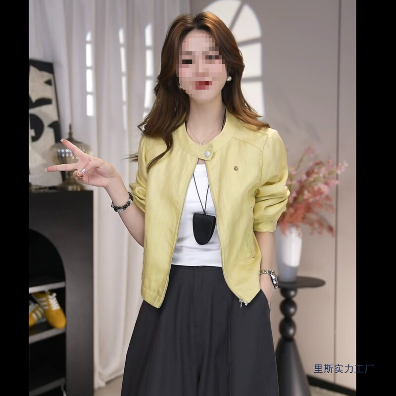 2026 Spring and Summer New Style Loose Slimming Versatile Stand Collar Sun Protection Short Jacket Women's Long-Sleeved Jacket Thin Top White 2026 Spring and Summer New Style Loose Slimming Versatile Stand Collar Sun Protection Short Jacket Women's Long-Sleeved Jacket Thin Top White
