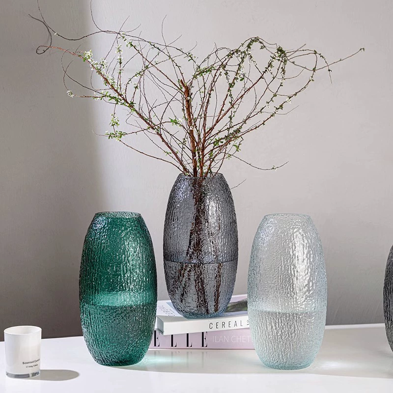 Бесплатная доставка большой стеклянной вазы легкого экстравагантного высокого уровня ретро креативный прозрачный водный украшения для гостиной цветочная композиция