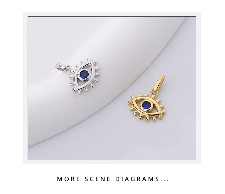 Fashion Eye Sterling Silver Plating Zircon Pendant Necklace 1 Piece