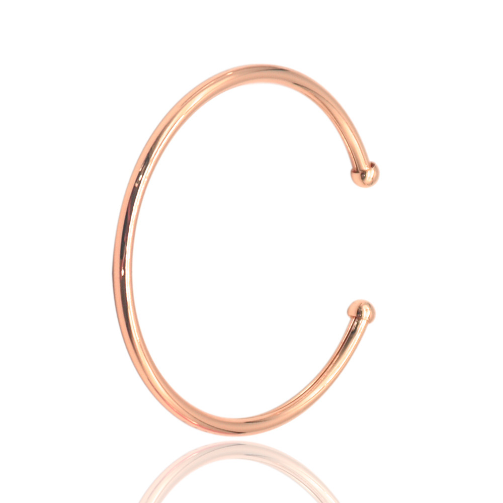 Real chapado en oro cobre abierto flexible pulsera europea y americana simple abierto Ajustable trenzado deformación pulsera para mujeres